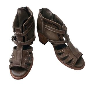 Freebird By Steven Conner Caged Heel Sandals Leather